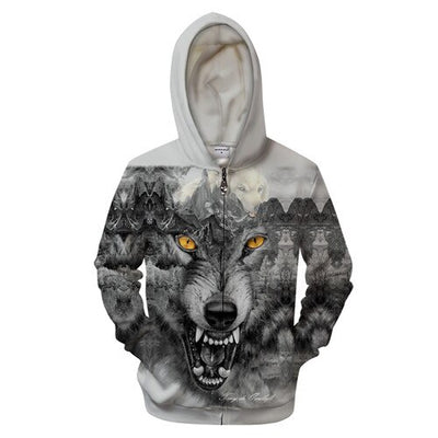 Iron Skull 3D Zip Hoodies Men Women Sweatshirts Zipper Hoody Print