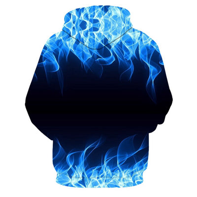 Blue red  flame 3d Hoodie Hoodies Men Women