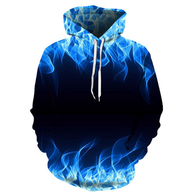 Blue red  flame 3d Hoodie Hoodies Men Women