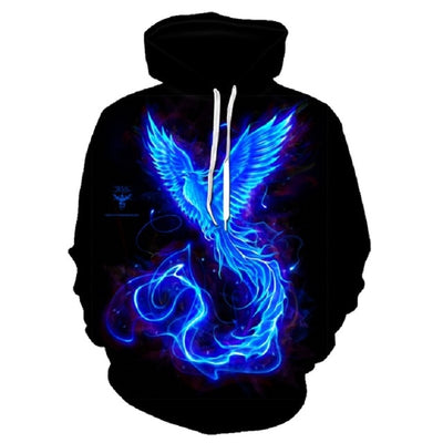 Blue red  flame 3d Hoodie Hoodies Men Women