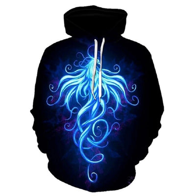 Blue red  flame 3d Hoodie Hoodies Men Women