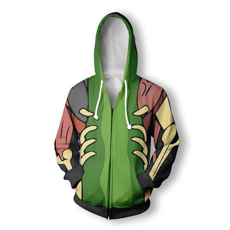 Unisex Cartoon Rick And Morty 3D Print Sweatshirts Zip Up Hoodies