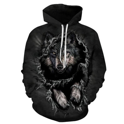 3D Hoodies Wolf Print Sweatshirt Men/Women Casual Autumn Winter