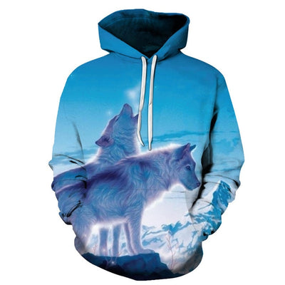 3D Hoodies Wolf Print Sweatshirt Men/Women Casual Autumn Winter