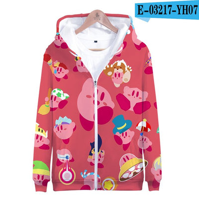 3D Kirby Printed Zipper Hoodies Women/Men fans