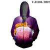 WAMNI Woman Kawaii Cat Zipper Hoodie Hip Hop Splice Color Print Star Cat 3D Hooded