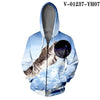 WAMNI Woman Kawaii Cat Zipper Hoodie Hip Hop Splice Color Print Star Cat 3D Hooded
