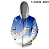 WAMNI Woman Kawaii Cat Zipper Hoodie Hip Hop Splice Color Print Star Cat 3D Hooded