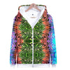 3D seven color tie-dyed  zipper hoodie male/female