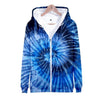 3D seven color tie-dyed  zipper hoodie male/female