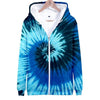 3D seven color tie-dyed  zipper hoodie male/female