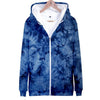 3D seven color tie-dyed  zipper hoodie male/female