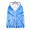 3D seven color tie-dyed  zipper hoodie male/female
