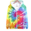 3D seven color tie-dyed  zipper hoodie male/female