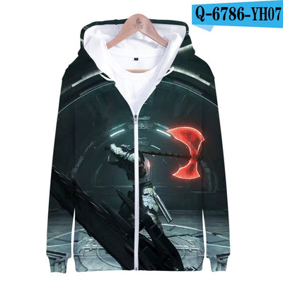 3D Doom Man Zip Up Hoodie Zipper Men Woman Doom Eternal Game Hoodie