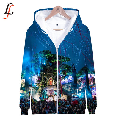 Tomorrowland 3D Print K Pop Zipper up Hoodies Sweatshirts Sweatshirt Tops