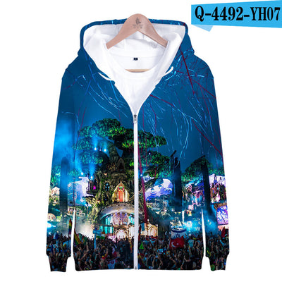 Tomorrowland 3D Print K Pop Zipper up Hoodies Sweatshirts Sweatshirt Tops