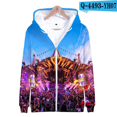 Tomorrowland 3D Print K Pop Zipper up Hoodies Sweatshirts Sweatshirt Tops