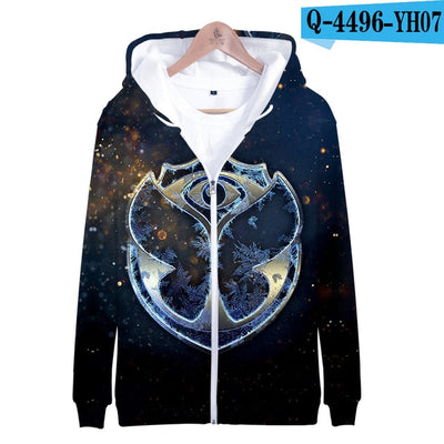 Tomorrowland 3D Print K Pop Zipper up Hoodies Sweatshirts Sweatshirt Tops