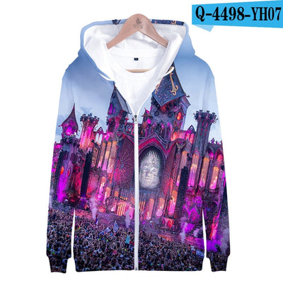 Tomorrowland 3D Print K Pop Zipper up Hoodies Sweatshirts Sweatshirt Tops