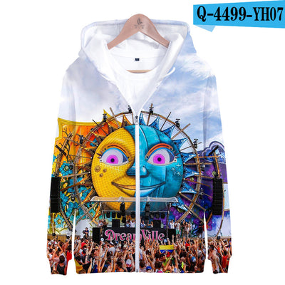 Tomorrowland 3D Print K Pop Zipper up Hoodies Sweatshirts Sweatshirt Tops