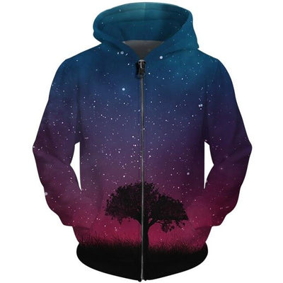 Printed Men Zipper Hoodie 3D Galaxy Space Sweatshirts Fashion Design Hooded Nebula Jaxkwt Zip Up Hoodies Tops
