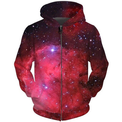 Printed Men Zipper Hoodie 3D Galaxy Space Sweatshirts Fashion Design Hooded Nebula Jaxkwt Zip Up Hoodies Tops
