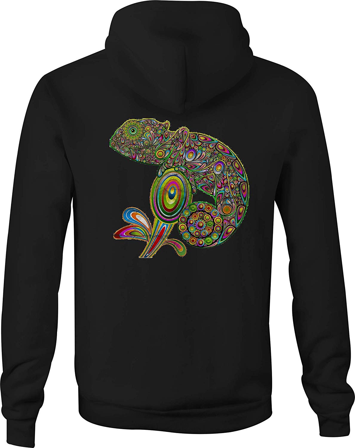 Motorcycle Zip Up Hoodie Neon Lizard Gecko Iguana Bright Colorful Unisex men women hoodie