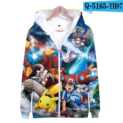 3D pokemon Printed kawaii  Zipper Hoodies Women/Men