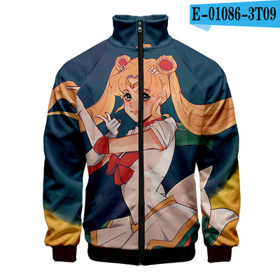 Sailor moon Zipper Sweatshirt Casual Hoodies Sailor moon Fashion Cool