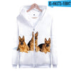 3D German Shepherd Cute Dogs Casual Winter Zipper Parent-child Hoodies