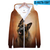 3D German Shepherd Cute Dogs Casual Winter Zipper Parent-child Hoodies