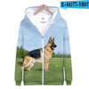 3D German Shepherd Cute Dogs Casual Winter Zipper Parent-child Hoodies