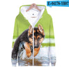 3D German Shepherd Cute Dogs Casual Winter Zipper Parent-child Hoodies