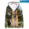 3D German Shepherd Cute Dogs Casual Winter Zipper Parent-child Hoodies