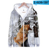 3D German Shepherd Cute Dogs Casual Winter Zipper Parent-child Hoodies