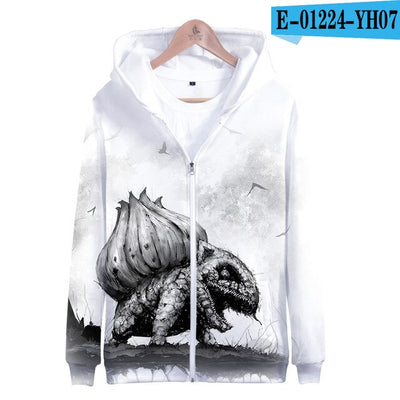 3D terror pokemon Printed Zipper Hoodies Women/Men