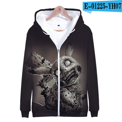 3D terror pokemon Printed Zipper Hoodies Women/Men
