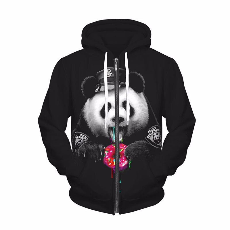 Fleece Zipper Hoodie Men/women 3d Sweatshirts With Cap Print Panda Sweatshirts Hooded Hoodies