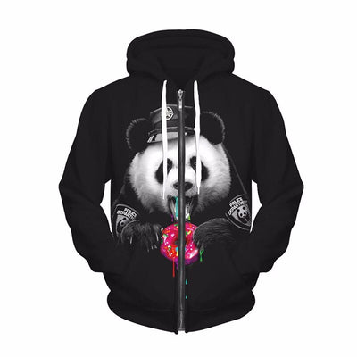 Fleece Zipper Hoodie Men/women 3d Sweatshirts With Cap Print Panda Sweatshirts Hooded Hoodies