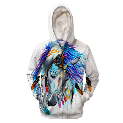Pferd by Pixie cold Art 3D Zipper Hoodies horse Pritned