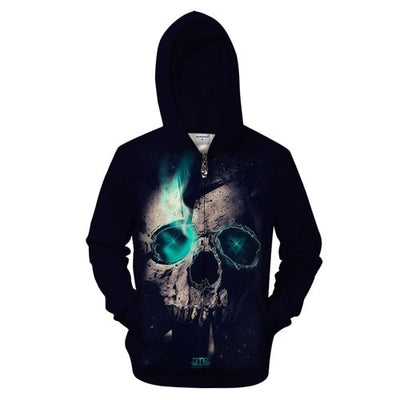One-ear Wolf Zipper Hoodies Pullover Tracksuits Streatwear Zip Hoody 3D