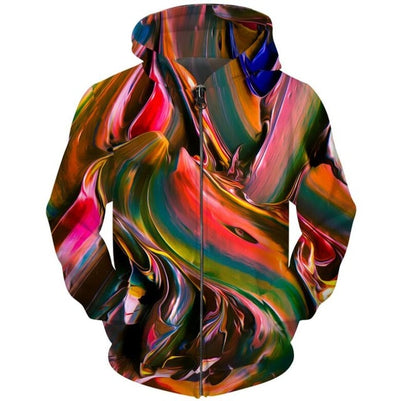 Brand Hoodies Men Galaxy Space Zipper 3d Pocket Hooded Starry Sky Printed