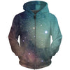 Brand Hoodies Men Galaxy Space Zipper 3d Pocket Hooded Starry Sky Printed