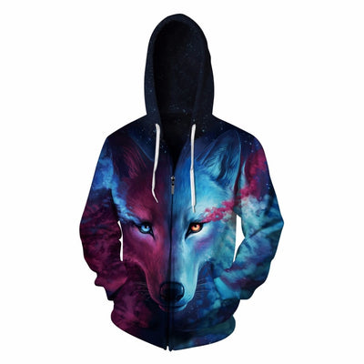 Zipper Hoodie Women Sweatshirts 3D Animal Printed Woman Hoodies