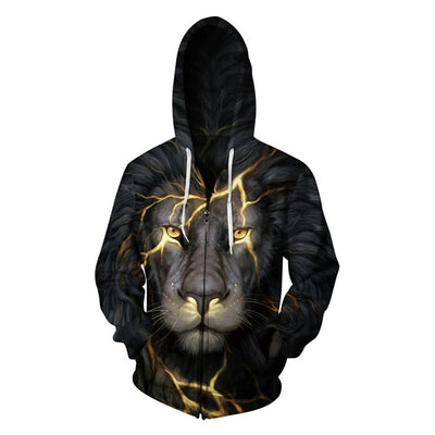Zipper Hoodie Women Sweatshirts 3D Animal Printed Woman Hoodies