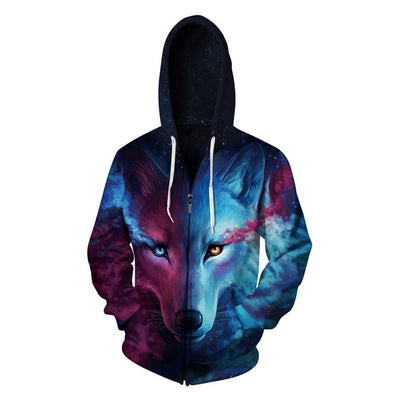 Zipper Hoodie Women Sweatshirts 3D Animal Printed Woman Hoodies