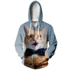 YX Girl Men/Women 3d Print Hoodies Animal Space Galaxy Cat Hoodie Zipper