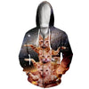 YX Girl Men/Women 3d Print Hoodies Animal Space Galaxy Cat Hoodie Zipper