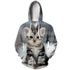 YX Girl Men/Women 3d Print Hoodies Animal Space Galaxy Cat Hoodie Zipper